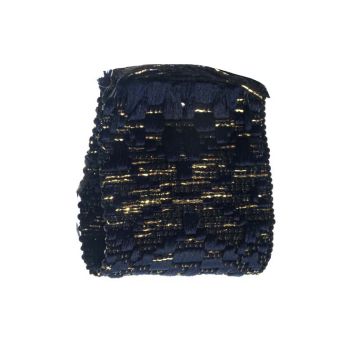 Black Navy Gold Lurex Jacquard