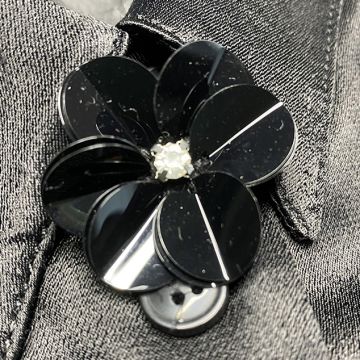 Black Sequin Flower