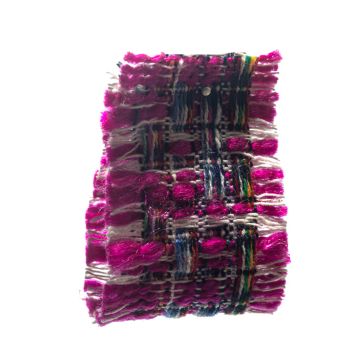 Magenta Woven Fringe Edge Jacquard