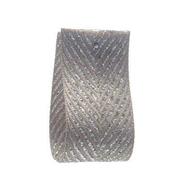 Silver Metallic Herringbone