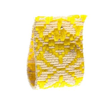 Yellow Cream Lurex Jacquard