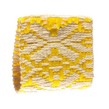Yellow Cream Lurex Jacquard
