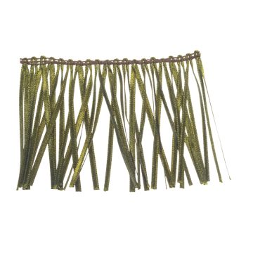 Leaf Green Bin End Elasticated Ribbon Fringe