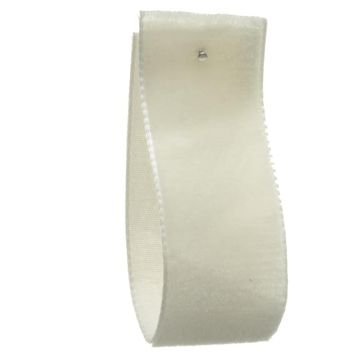 Clotted Cream Single Sided Velvet Ribbon