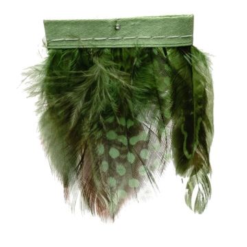 Leaf Green Spotted Feather Fringe