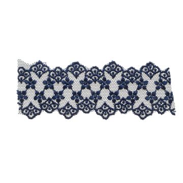 Pitch Blue Flowers on Tulle