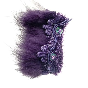 Damson Fur Fringe & Pearl Header