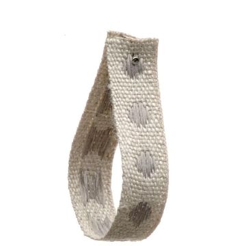 Ash Linen Ribbon with Dots