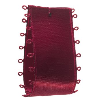 Dark Amaryllis Picot Edge Satin Ribbon