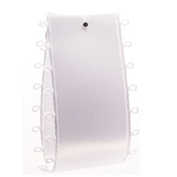 White Picot Edge Satin Ribbon