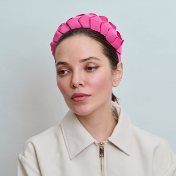 Sissinghurst Pink Plaited Grosgrain Headband
