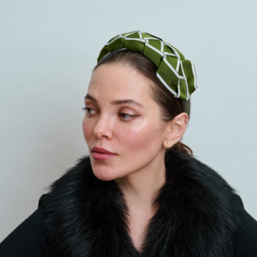 Leaf Green Striped Headband