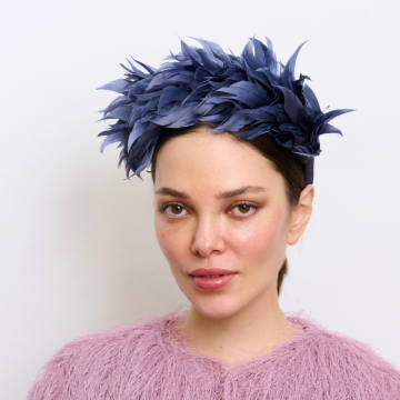 Hyacinth Blue Duck Feather Headband