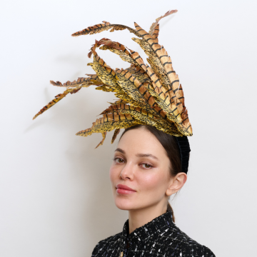 Arabian Sandstorm Pheasant Feather Headband