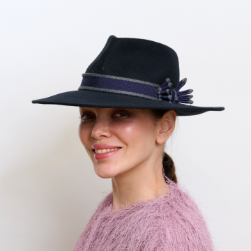 Black Grosgrain Starfish Trilby