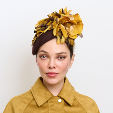 Burgundy Flower Felt Percher
