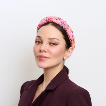 Rose Pink Tweed Headband