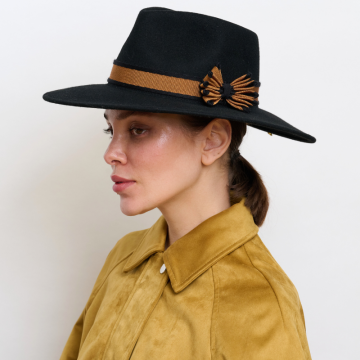 Black Grosgrain Starfish Trilby