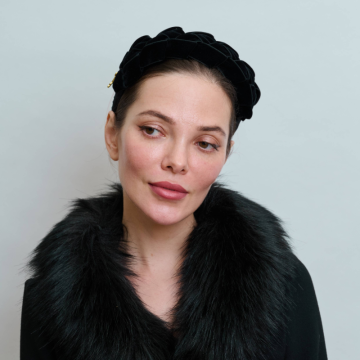 Black Velvet Lattice Headband
