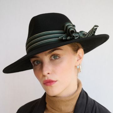 Black Trilby with Stripe