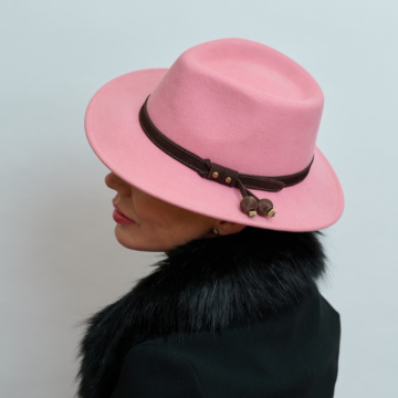 Rose Pink Bobble Trilby