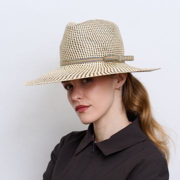 V V Chapeaux Cream genuine Deauville panama with V V Rouleaux grosgrain band and bow.
