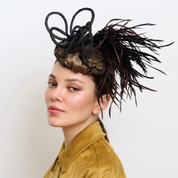 Gold Dark Bark Faux Fur Button
