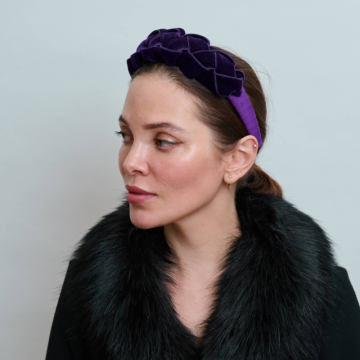 Liberty Iris Velvet Lattice Headband