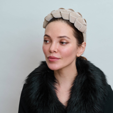 Stone Velvet Lattice Headband