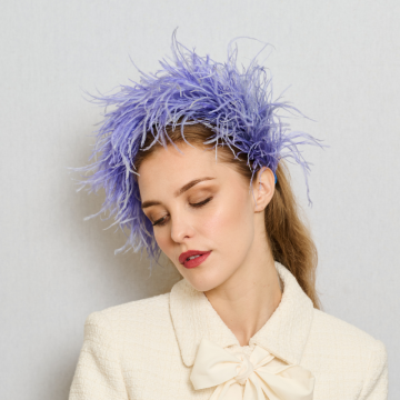 Purple Thistle Ostrich Feather Headband
