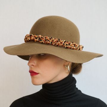 Ripe Wheat Floppy Felt with Twisted Colours
