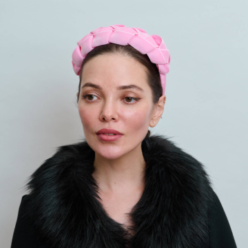 Rose Blush Velvet Lattice Headband