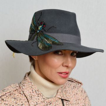 Flint Embroided Dragonfly Trilby