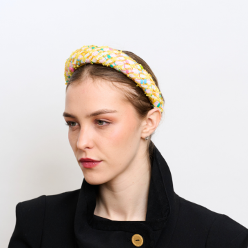Sherbet Lemon Tweed Headband