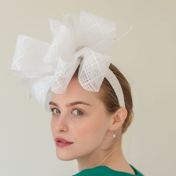 White Rafia Headband