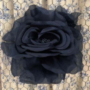 Pitch Blue Silk Flower