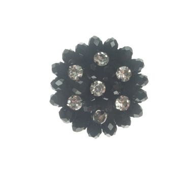 Black Diamante Brooch