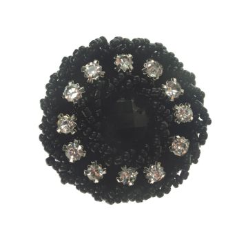 Black Diamante Brooch
