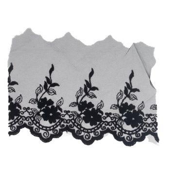 Black Embroidered Tulle