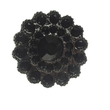 Black Flower Brooch