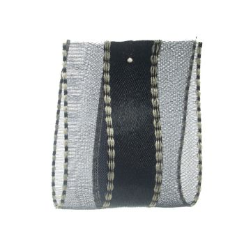 Black Organdy Satin Stripe