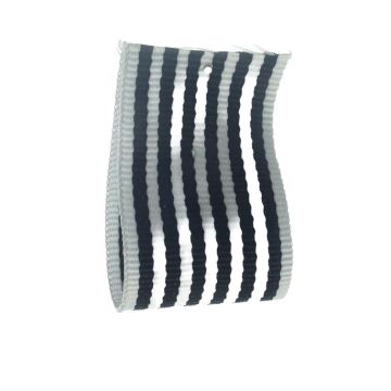 Black White Striped Grosgrain