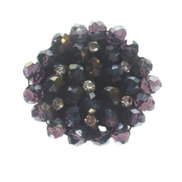 Blueberry Beaded Brooch