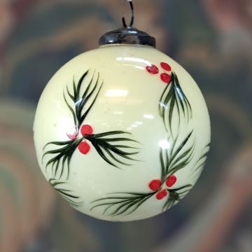 Holly Berry Glass Ball