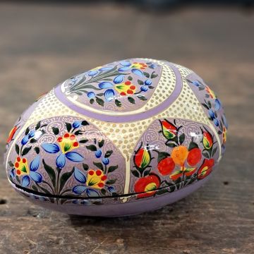 African Violet Kashmir Design Egg Box