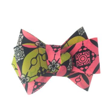 Fluro Pink Floral Bow