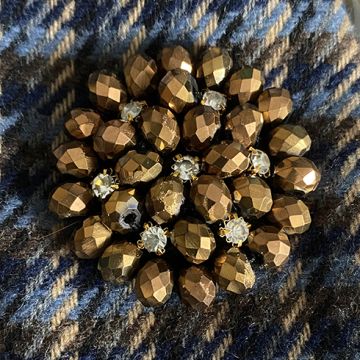 Gold Beaded Brooch