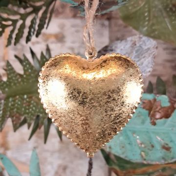 Gold Heart Hanging Decoration