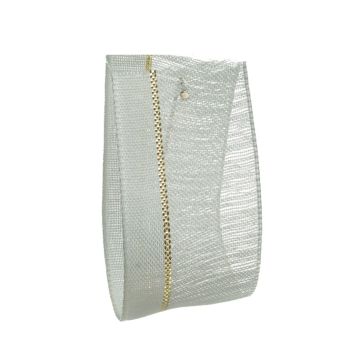 Lily of the Valley Gold Stripe Organdy