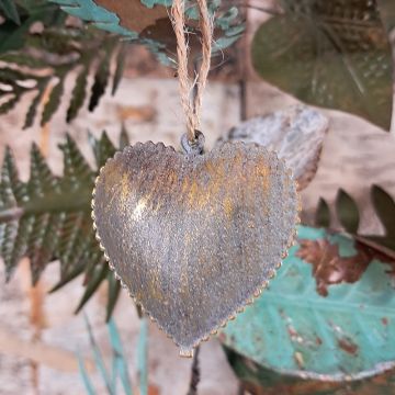 Old Gold Heart Hanging Decoration